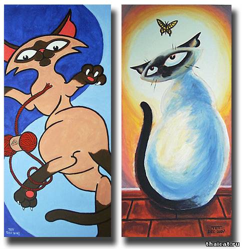 тайские кошки в искусстве
